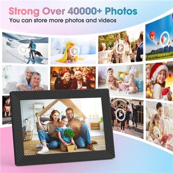 10.1 Inch WiFi Digital Picture Frame Share Photos and Videos, Black - Picture 6 of 7